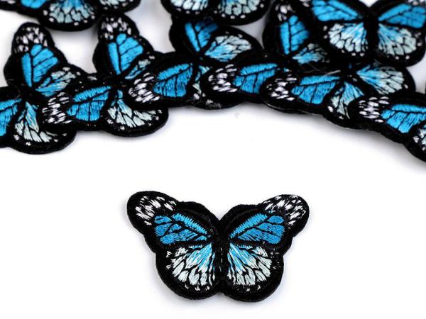 Aufbügler Schmetterling Schwarz/Türkis